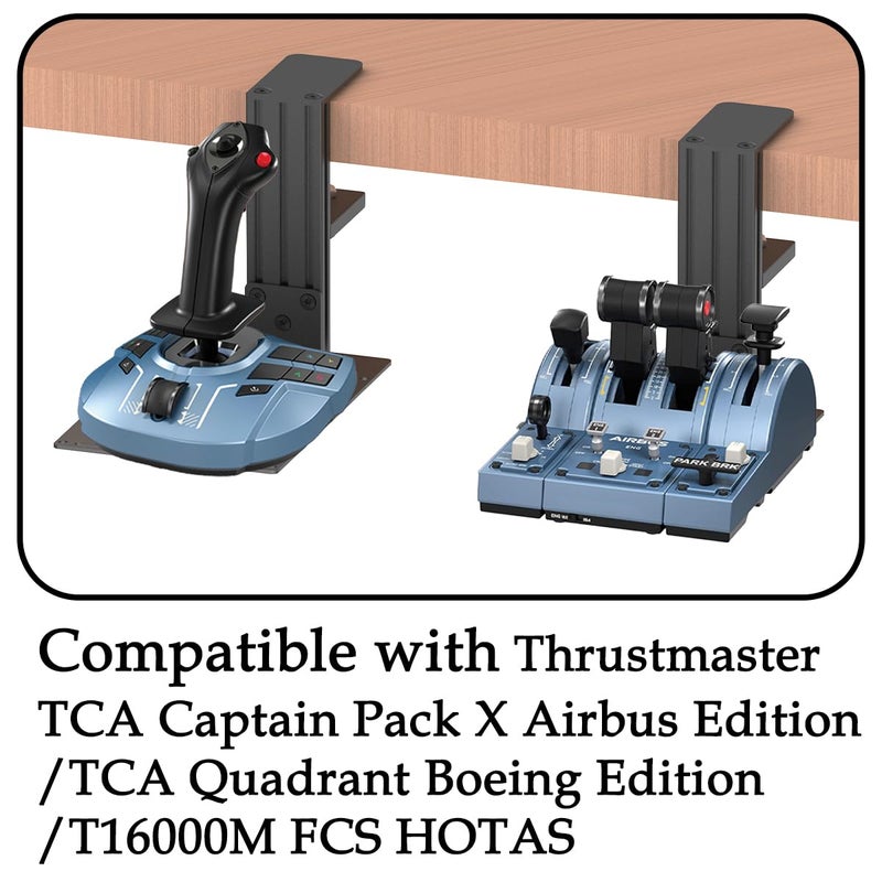 BUJ Universal Desk Mount Compatible with Logitech X56, X52, X52 Pro, Thrustmaster SimTask Farmstick, T - Flight Hotas One, T - Flight Hotas 4, T - Flight Hotas X, T16000M FCS Hotas, TCA Officer Pack, Sol - R2 HOSA - Image 3
